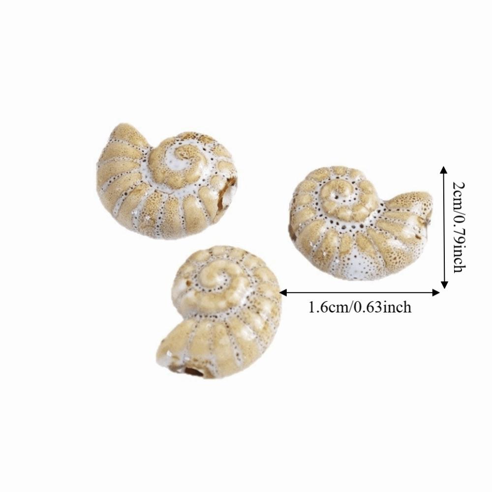Glazed Snail Ceramic Beads Retro DIY Jewelry Making Pendant Conch Spacer Porcelain Beads Craft