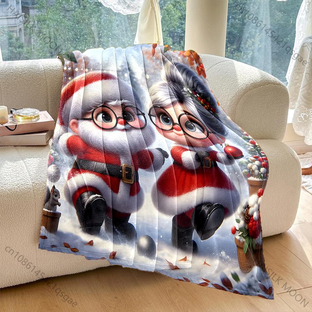 

1PC Christmasthemed Festive Design Pattern Blanket Flannel Material Soft Warm for All Seasons Home Outdoor Camping Picnics RV 75x100cm