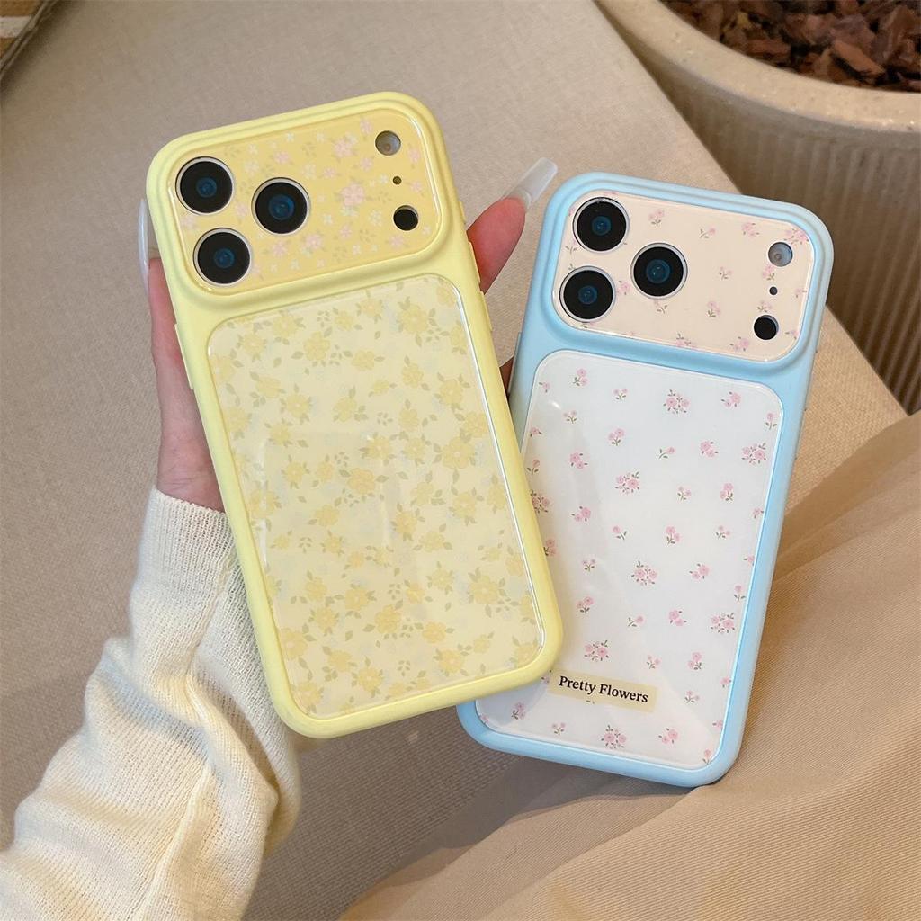 Large Floral Blue Light Drop-proof iPhone 15 ProMax Case - Full Coverage, New Model