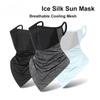 Cycling Sun Protection Face Mask Unisex Ice Silk Windproof Neck Face Cover Triangular Scarf for Outdoor Sports Motorcycle Riding