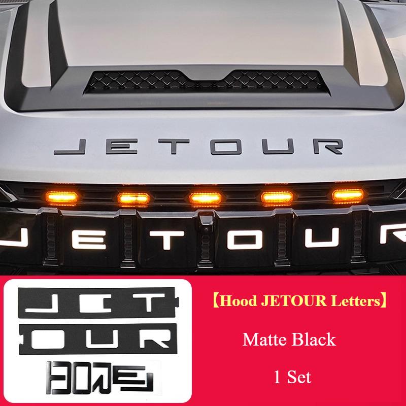 For Jetour T2 Tailgate Letter Badge JETOUR Logo Decal ABS Material With Installation Locator Car Exterior Trim Sticker
