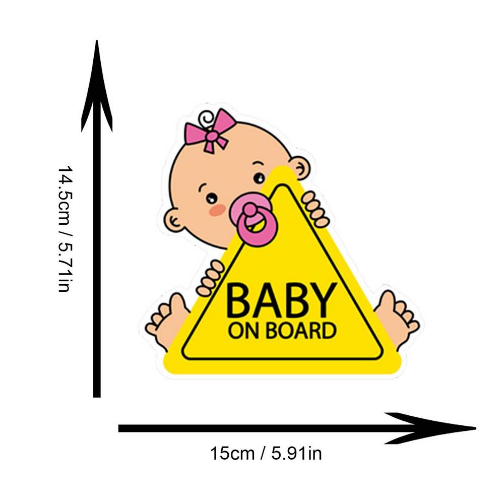 Baby On Board Sticker 13.4X15cm Warning Safety Stickers Baby In Car Sticker Car Window Cling Reusable Waterproof Baby On Board