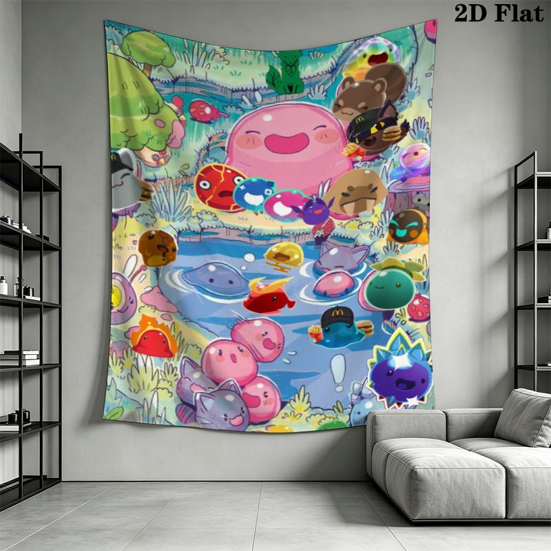 Slime Rancher Wall Tapestry Aesthetic Wall Hanging Printed Fabric Blanket Decorative Tapestries for Bedroom Living Room Home Decor