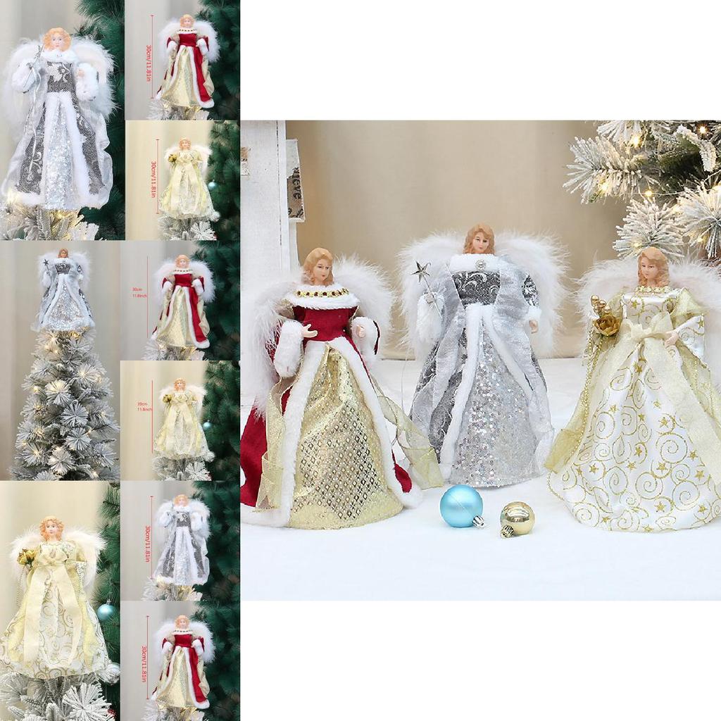 Stilvoller Amerikanischer Stil Geflügelter Engel Baumspitze Stern Für Weihnachtsfeiern