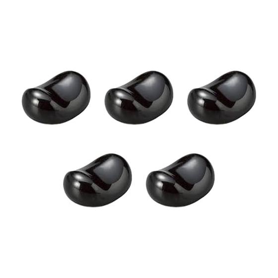 Black Mini Bean Chopstick Rests, Set of 5, 3x2.1cm, Setomono Honpo