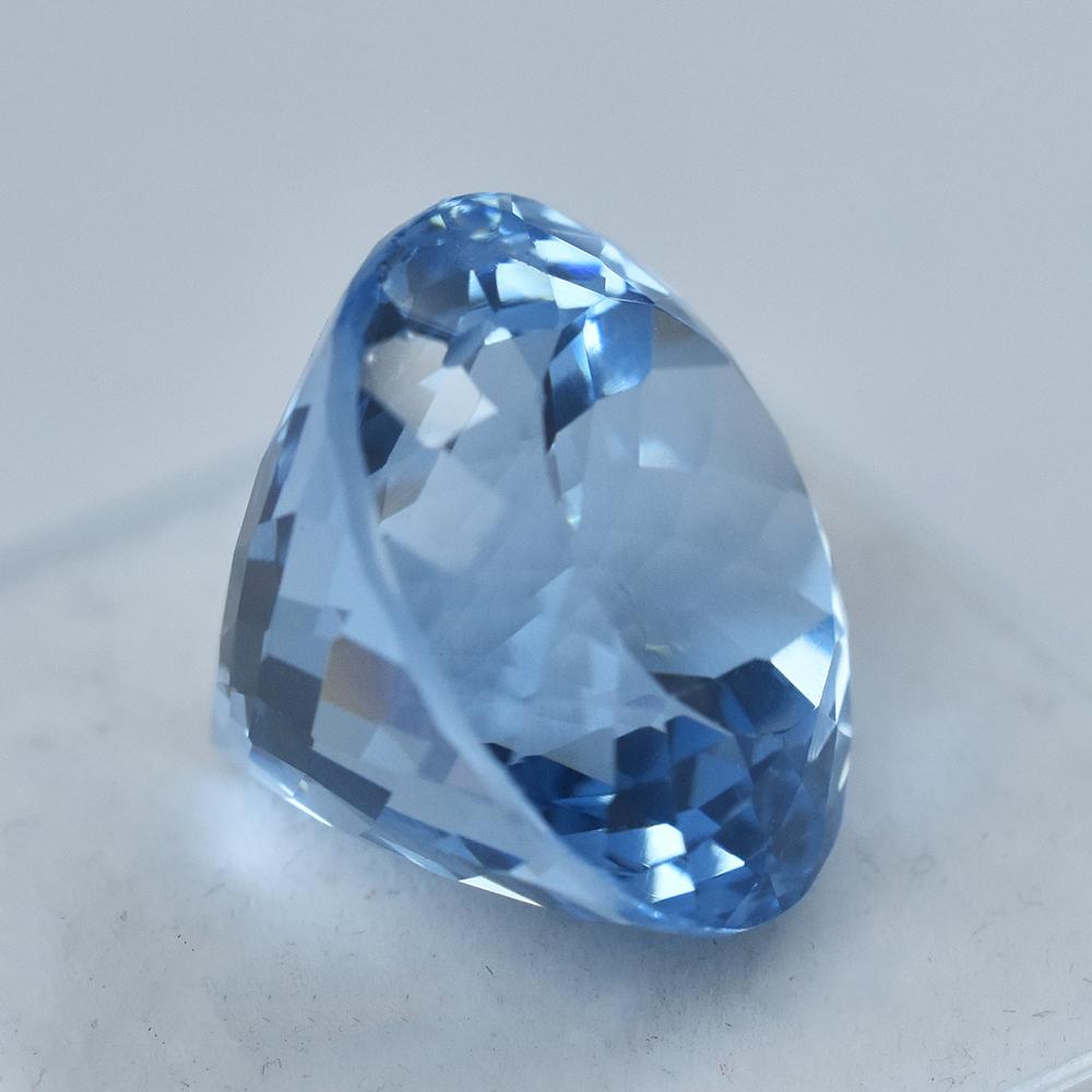 Natural Blue Aquamarine Loose Gemstone 20 Ct Round Cut for Collectors for Jewelry Making and Crafts