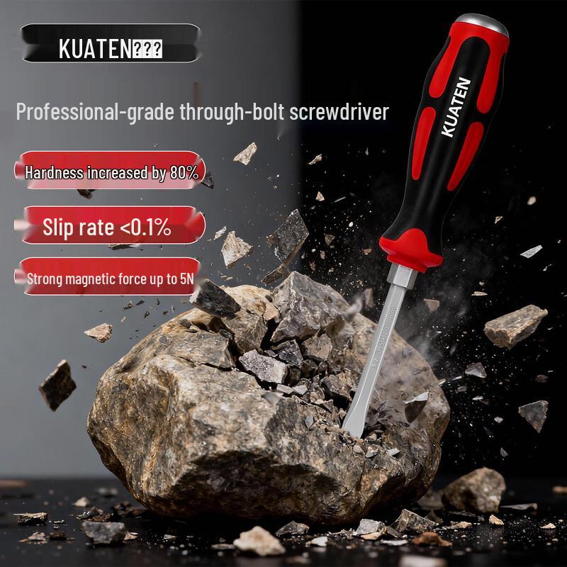 Kuanteng Industrial S2 Steel Heavy-Duty Hammer-Thru Screwdriver 8x200mm