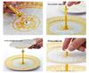 Elegant European Style Bone China Two-Tier Afternoon Tea Stand with Gold Mosaic Design