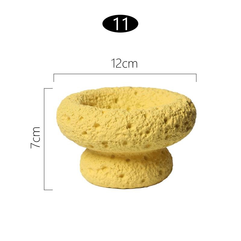 Cement Mini Flowerpot Imitation Volcanic Stone Candle Container Personality Textured Cactus Green Plant  Bonsai Flower Pot