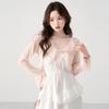 Women's Lightweight Lace-Up Sun Protection Jacket with Ruffle Shawl