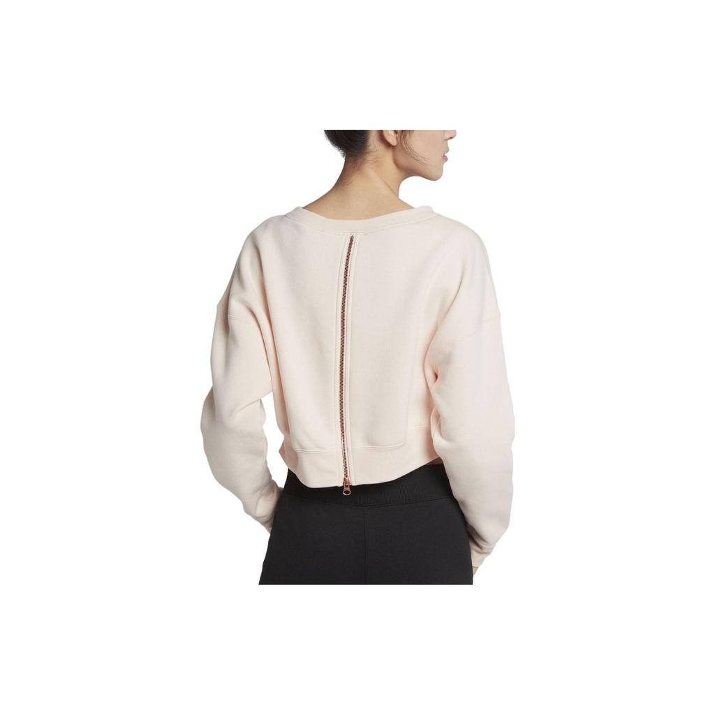 Nike Felpa da Donna Girocollo Manica Lunga Corta Design con Zip Posteriore Rally Aereo Lettera Rosso Melograno AV6228-838