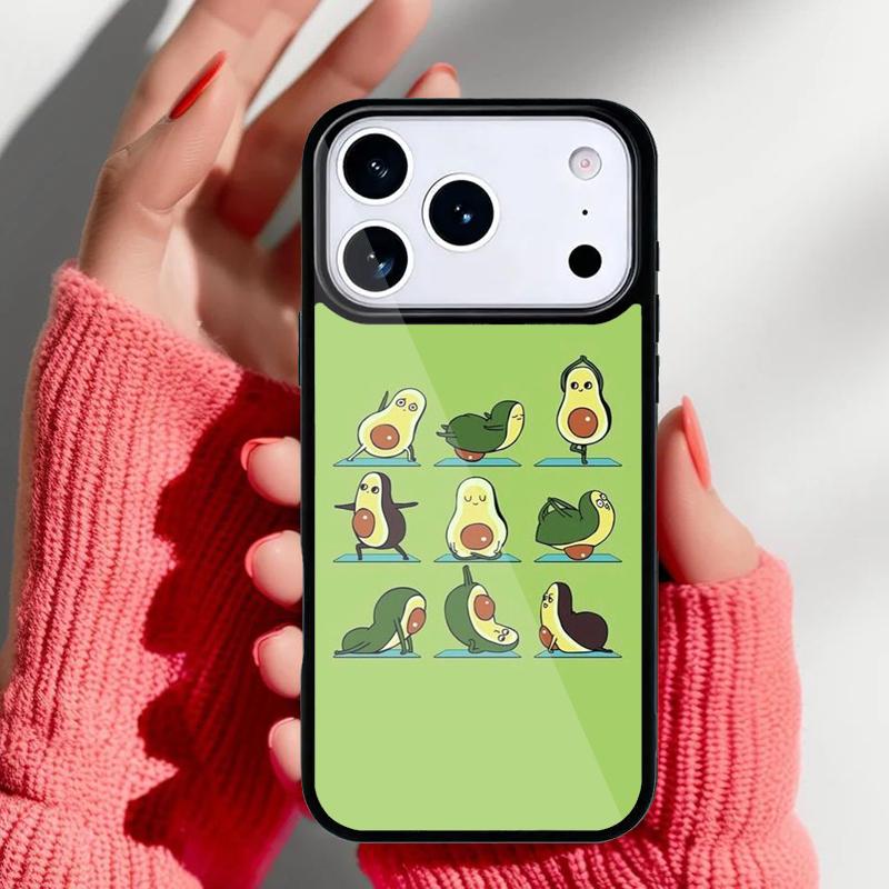 Cute Avocado Cartoon Phone Case for iPhone 17 16 15 14 13 Pro Max Back Cover for 12 11 Pro Coque