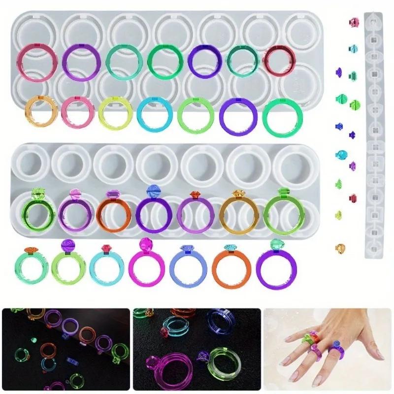 Silicone Ring Pendant Mold Necklace Epoxy Molds Rings Jewelry Resin Casting Mold Jewelry Craft Handmade DIY Tool Gift