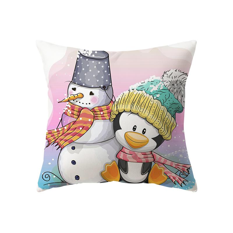 Søt julepynt Trykt mønster Putetrekk Hjem Stue Sofa Dekorasjon Firkantet pute Putetrekk