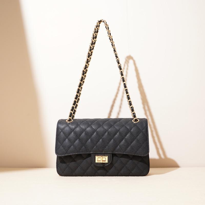 Sac chaîne cuir caviar losanges sac d'aisselle femmes nouveau classique épaule messager sac carré