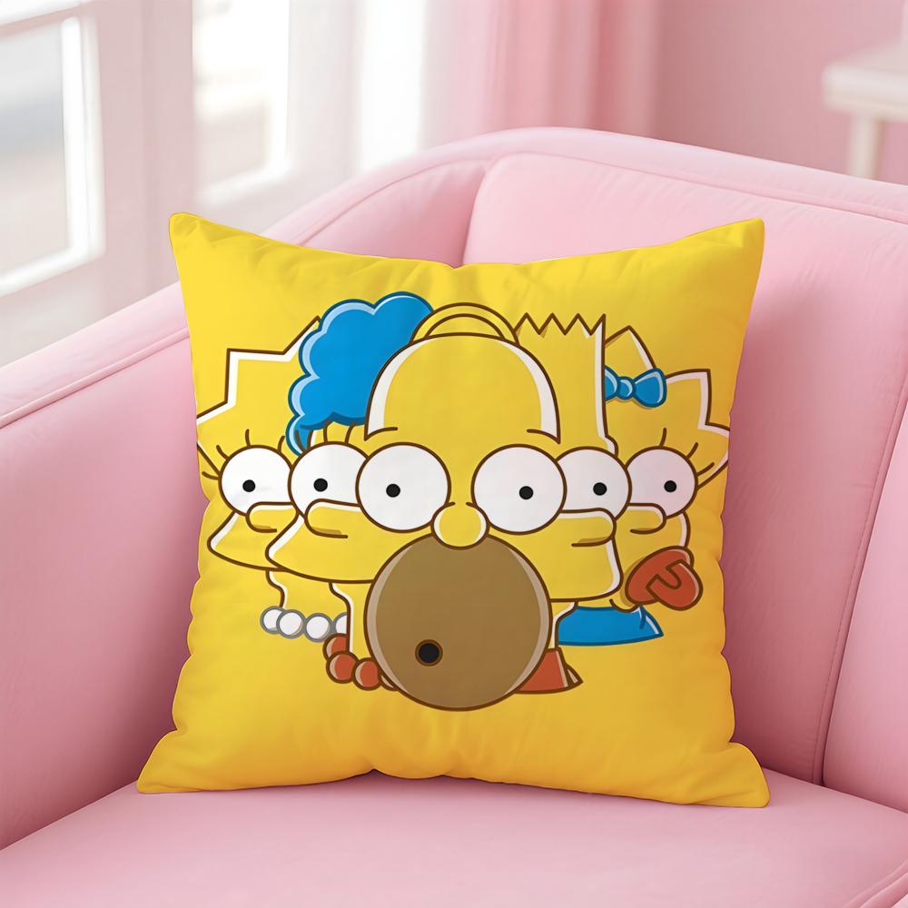 Husa de Pernă Anime S-Simpsons pentru Casă și Mașină, Multi-Scenă - Reversibilă, Moale și Durabilă pentru Utilizare Zilnică
