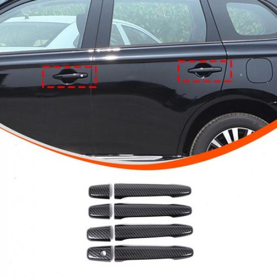 ABS Kolfiber Dörrhandtagsskydd Trim för Mitsubishi Outlander Sport ASX Lancer