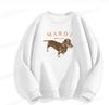 Korean Dachshund Print Sweatshirt 2024: Unisex Round Neck 320g Cotton, Kim Go-eun Inspired