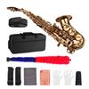 Mini Bb Soprano Saxophone Sax Brass Material Gold Laquer Surface Woodwind Instrument with Carry Case Gloves Cleaning