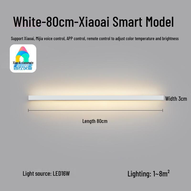 Minimalist Modern Long Strip Wall Lamp for Bedroom, Living Room, or Sofa Side