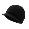 Earflap Short Brim Beanie Cap Thicken Add Plush Lined Hat Fashion Warm Knitted Peaked Cap  Winter