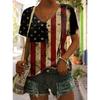 Women's T Shirt Graphic Plants Flag Vintage Stylish Classic Short Sleeve V Neck Regular Tops