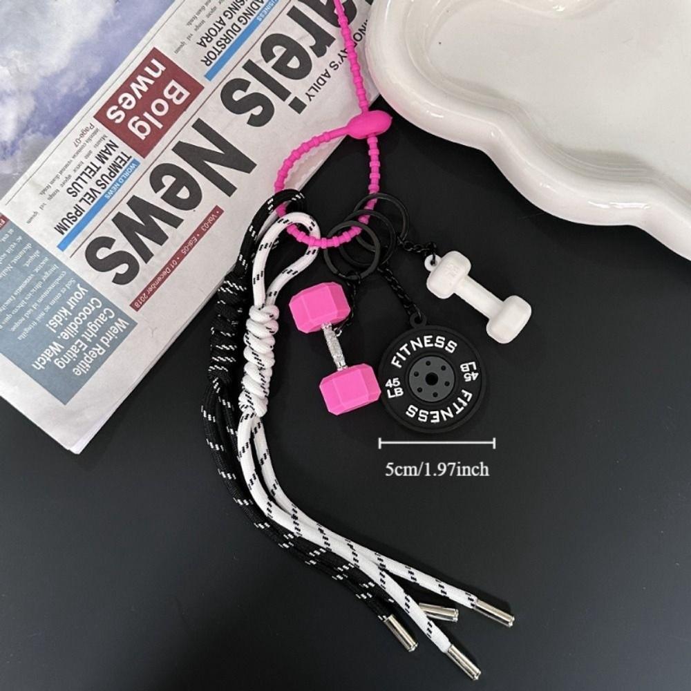 Mini Barbell Plates Key Chain Colorful Simulation Dumbbells Keyring Fitness Series Pendant  Gifts