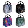 Marble-pattern Printed Tote Lunch Bag, Women's Insulated Bag, Clutch, Outdoor Picnic Storage Bag, Non-food Contact