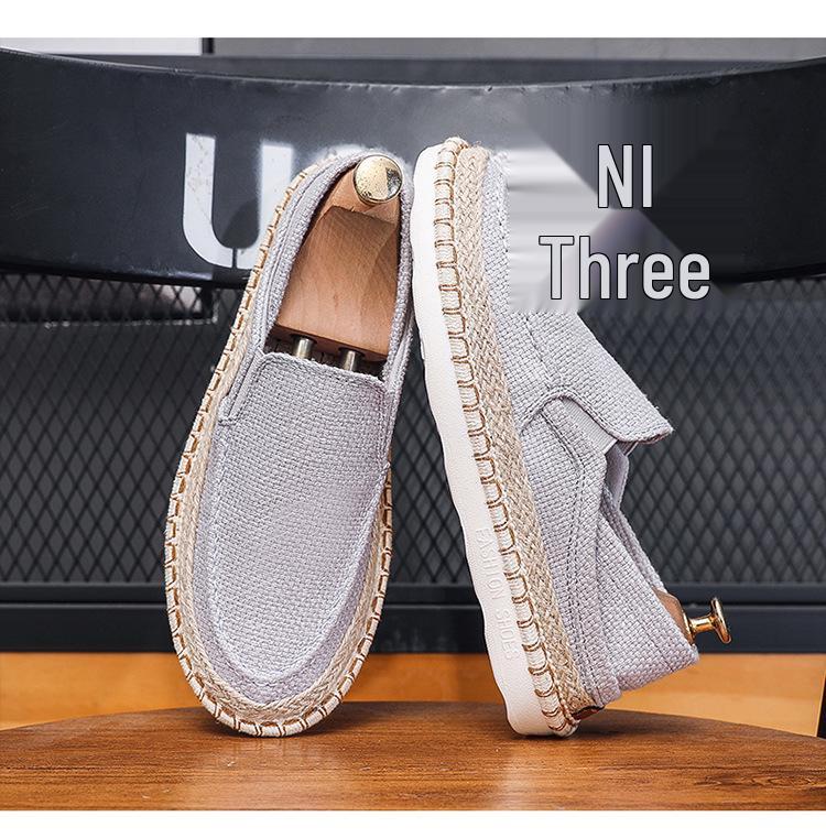 2025 Men's Casual Slip-On Canvas Shoes: Trendy Fisherman Style, Breathable, Two-Way Wear