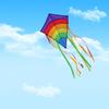 Easy To Fly Colorful Rainbow Kite with Multiple Tails Good Flying Children's Kite Ripstop 80 Meter Kite Line Beach Diamond Kite