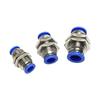 PM 4 6 8 10 12 mm Tube OD Push In Connect  Bulkhead Nickel Plated Brsss Pneumatic  Air Fitting Connector Adapter