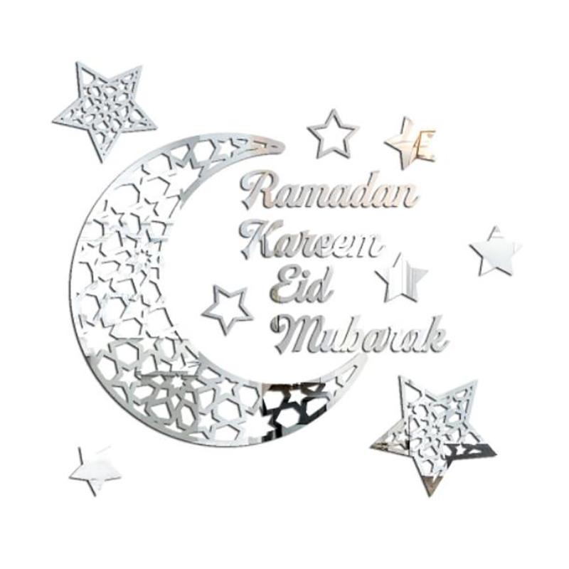 Acrylic Islamic  Wall Stickers Decors Ramadan Kareem and Eid Mubarak Decoration