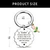 Stainless Steel Polished Floral Keyring Creative Lightweight Portable Friendship Keychain Birthday Gift for Sister