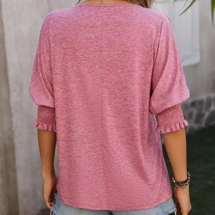 Summer Fashion Women Solid Casual Loose Blouses Vintage Oversized Shirts Elegant Youth Female Tops