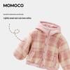 MOMOCO Girls' Hooded Winter Fleece-Lined Furry Coat