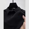 Men's Business Casual Short Sleeved Bone Flower Solid Color POLO Shirt Fashion Breathable Comfortable Summer Versatile Top