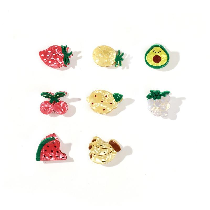 Strawberry and Cherry Fruit Accessory Hair Clip Sweet Girl's Half-ponytail Grab Clip Mini Small Hair Accessory
