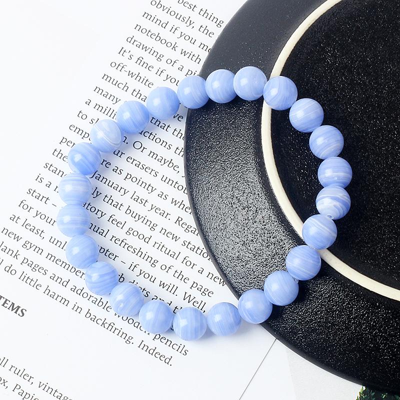 Reiki Blue Sardonyx Beads Bracelets Men Natural Stone Lace Agates Skincare Bracelets for Women Moss Agate Healthcare Jewelry New