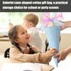 2pcs Colorful Cone Gift Bags School Season Fabric Storage Reusable Party Supplies with Ribbon Bow Decoration Candy Stationery