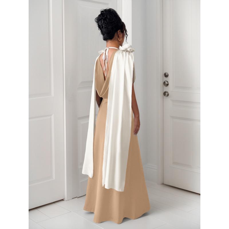 VEZFAA Dámská móda léto jaro ležérní šaty bez rukávů s výstřihem do V a vysokým pasem