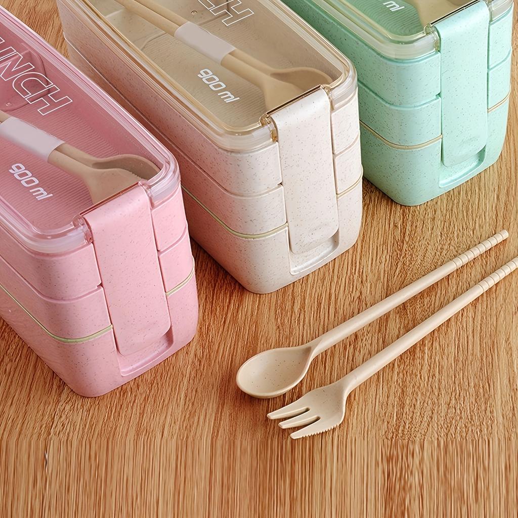 1 Set 3-in-1 Bento Box Set - Microwave And Dishwasher Safe Lunch Box With Dividers And Utensils - Perfect For School, Travel, And Snacks