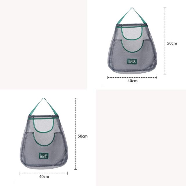 Reusable Kitchen Hanging Mesh Bag Home Fruit and Vegetable Net Pocket Hollow Storage Net Bag for Ginger Garlic Potatoes Onions