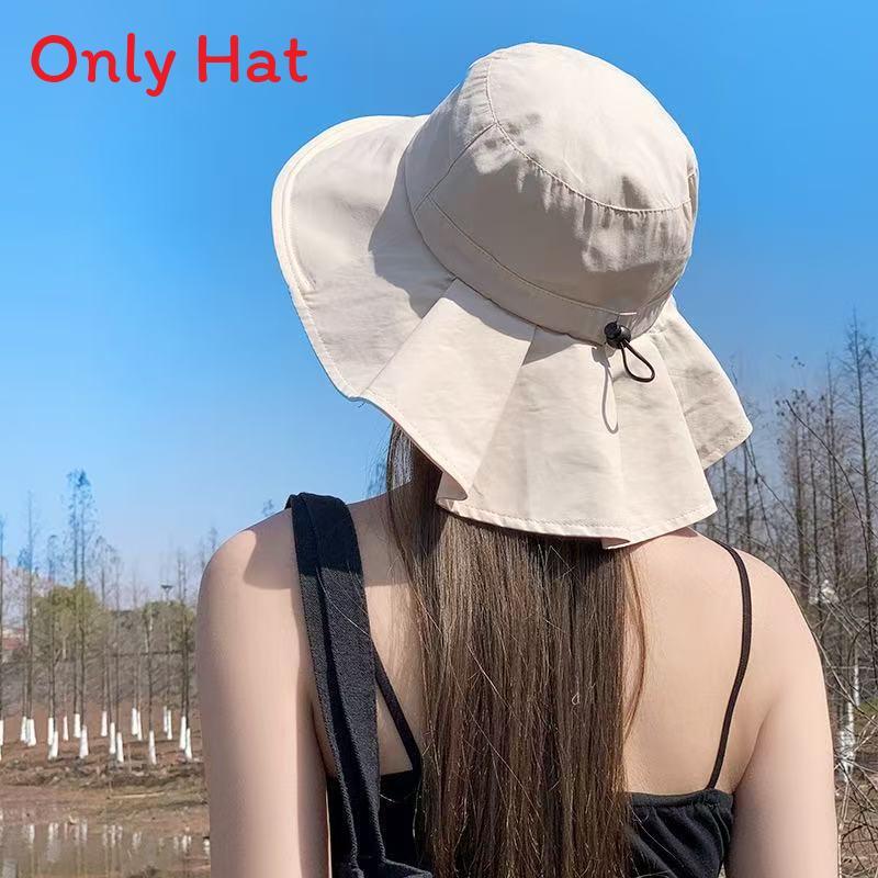 Outdoor Sunshade Hat With Wide Brim And Polyester Fabric For Hiking