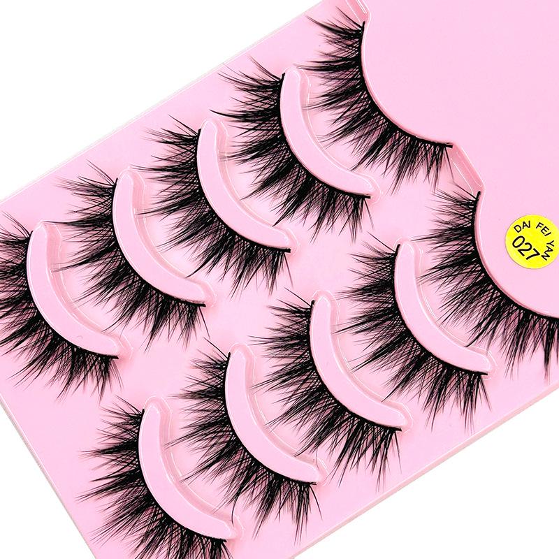 Five Pairs of Thick, Long, Naturally Curled False Eyelashes - Cartoon Barbie Style