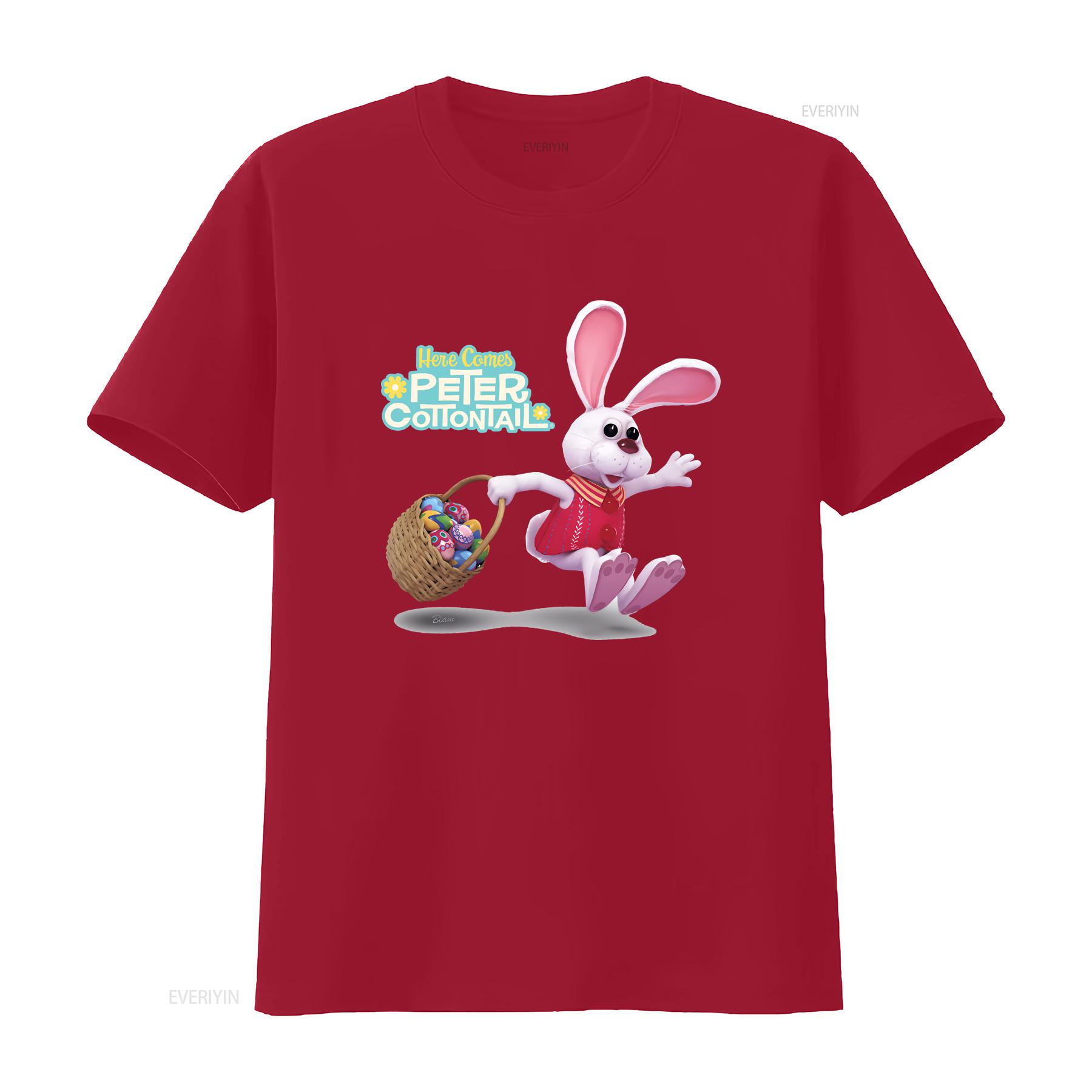 Here Comes Peter Cottontail Hop Around T Shirt Mens Licensed Movie White vintage Washed fashion Slightly Comfortable streetwear S