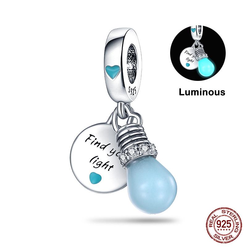 Original 925 Prata Esterlina Cor Mágica Camaleão Luminoso Série Charme Contas Adequado Ajuste Pulseira DIY Jóias Presentes