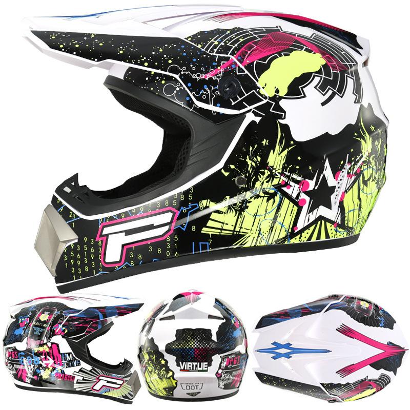 [Free Three-piece Set] Kart Off-road Helmet Electric Motorcycle Helmet Full Helmet for Mountain Downhill Competition