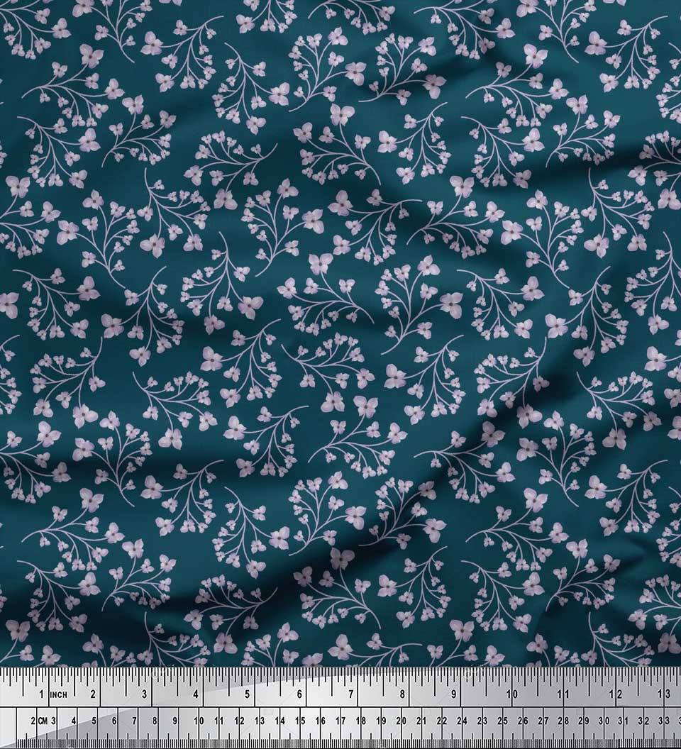 

Soimoi Blue Poly Crepe Fabric Artistic Floral Print Fabric by metre 42 Inch 42 Inch Wide - Poly Crepe синій