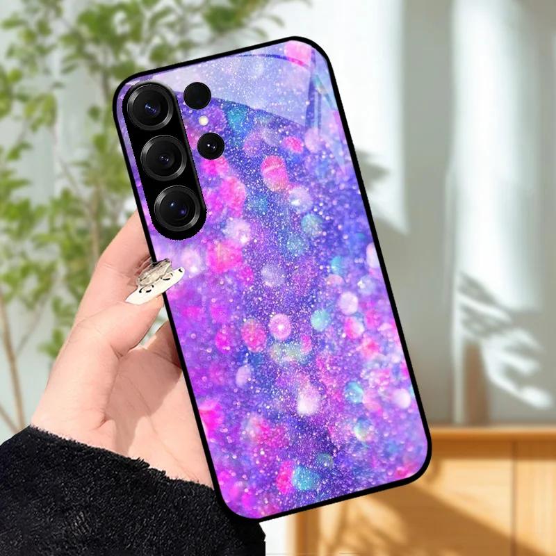 For Samsung S23 S24 Ultra Fashion Case S24 Plus / S23+ S24+ Hard PC Tempered Glass Phone Cover For Galaxy S23 FE Glass Protector