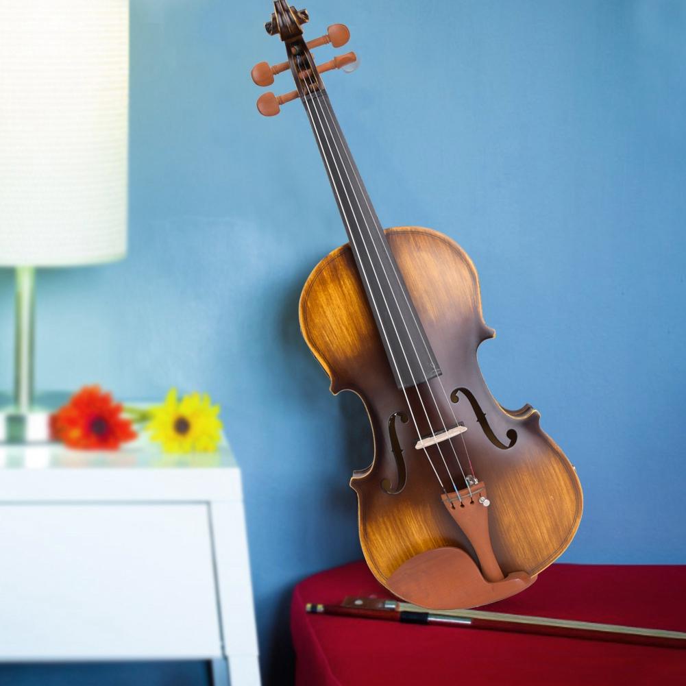 AV E310 Electro Acoustic EQ Violin Matte Finish Fiddle Kit with Case Rosin Bow Extra Strings